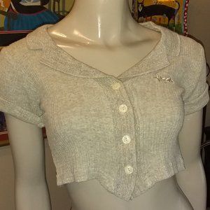 YAGA GIRLZ CROP TOP  GRAY SMALL  SUPER CUTE!!!